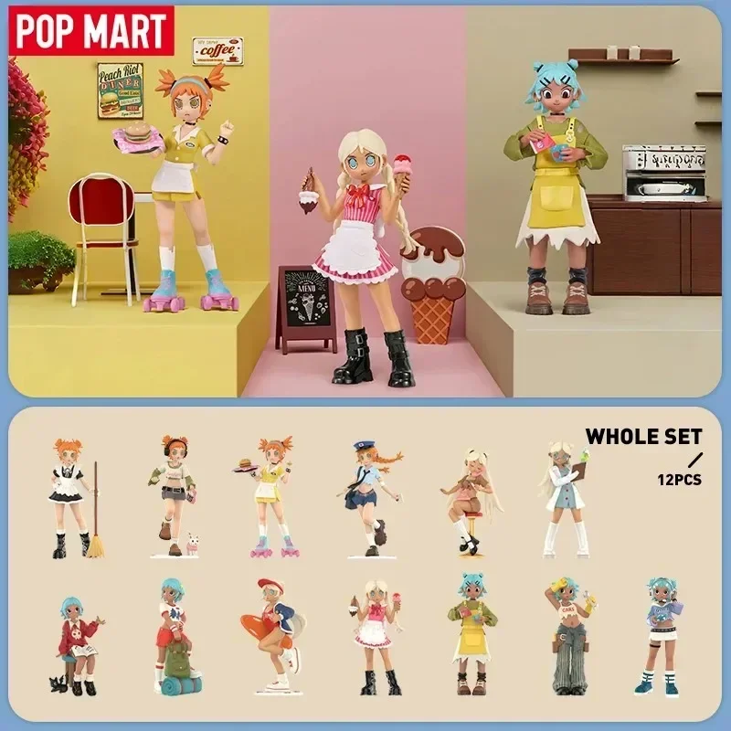 POP MART Peach Riot Rush Hour Series Scatola cieca Scatola misteriosa Caixa Sorpresa Ragazze Anime Figure Modello carino Regalo di compleanno
