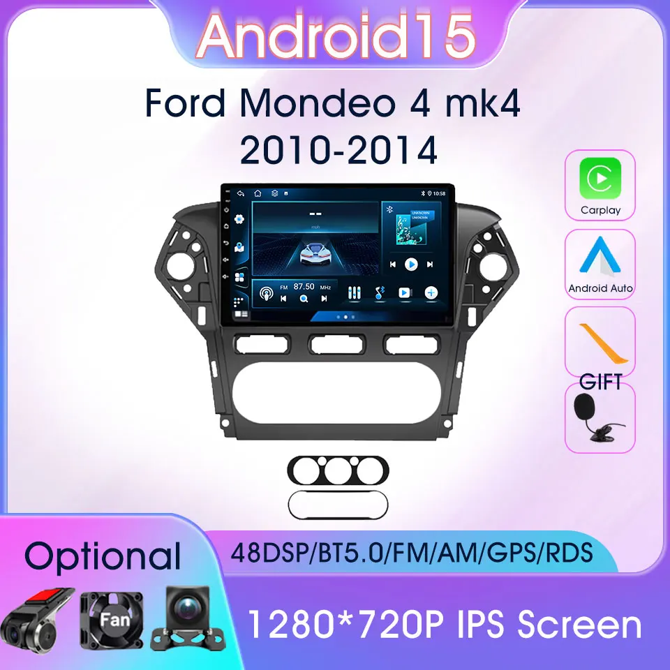 

2Din Carplay Androida For Ford Mondeo 4 mk4 2010-2014 Car radio GPS Navigation Multimedia Video Player With Bluetooth Stereo