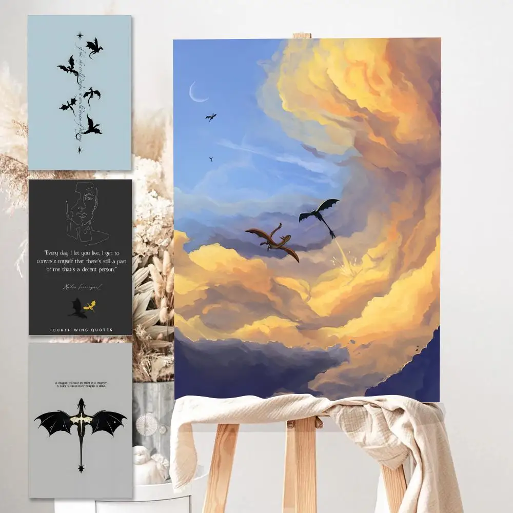 Poster HD Anime Hot Theme Singer/OST/Movie-Waterproof Self-Stick Home Decor Fourth W-Wing Dragon