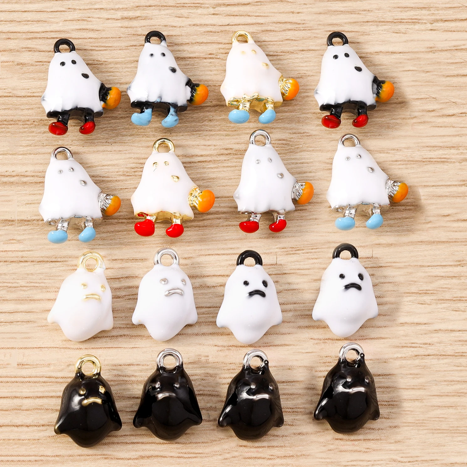 

Tusember 5pcs Halloween Ghost Charms Cute Ghost Pendant Dangle Charm Beads Fit Original 925 Sterling Silver Bracelet DIY Jewelry