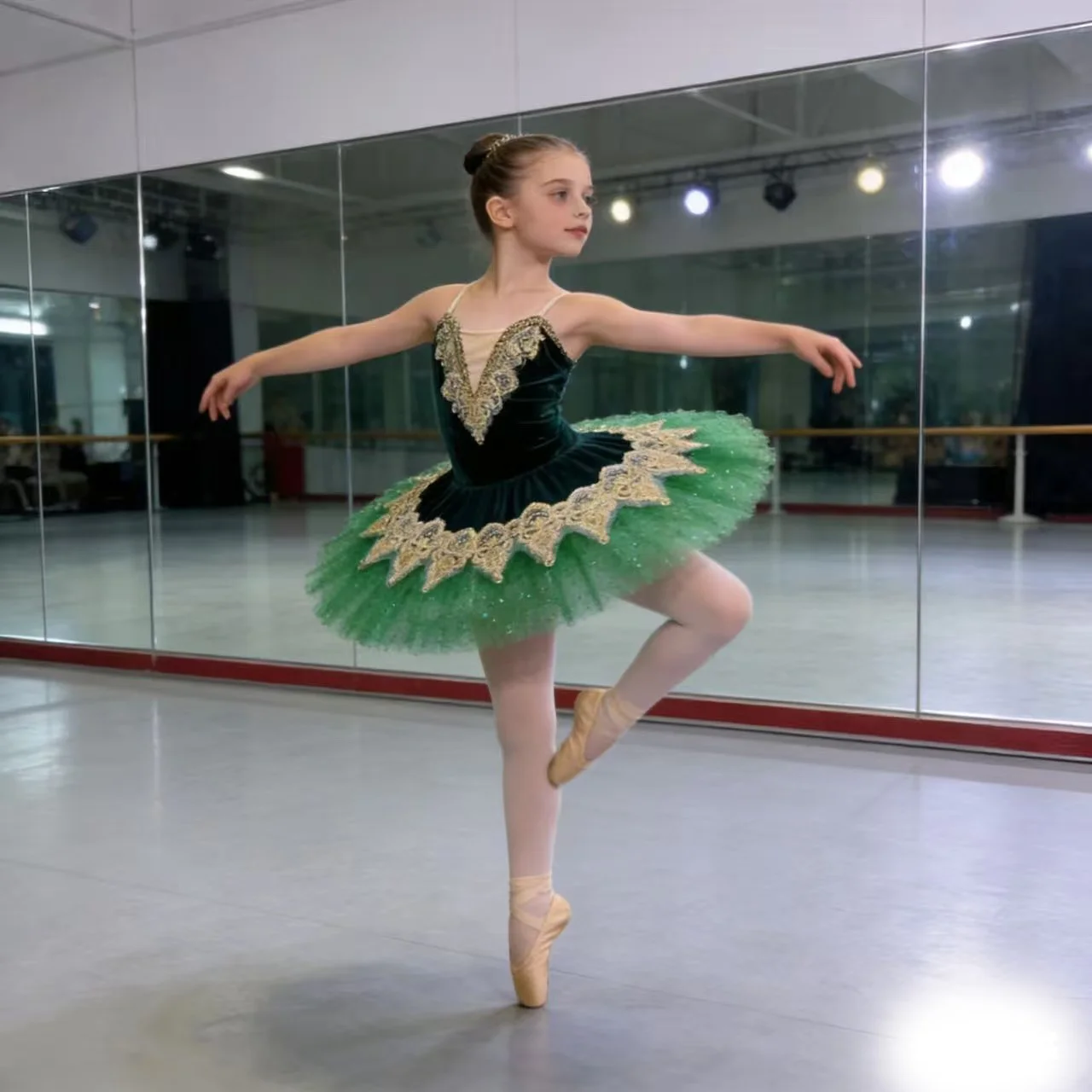 new-ballet-skirt-for-kidsgreen-strapless-little-swan-dance-tutu-dress-girl’s-swan-lake-performance-outfit-puffy-skirt-1520