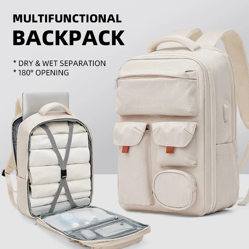 Mochila impermeable de gran capacidad para hombre y mujer, bolsa de viaje con compartimento, transpirable, deportiva