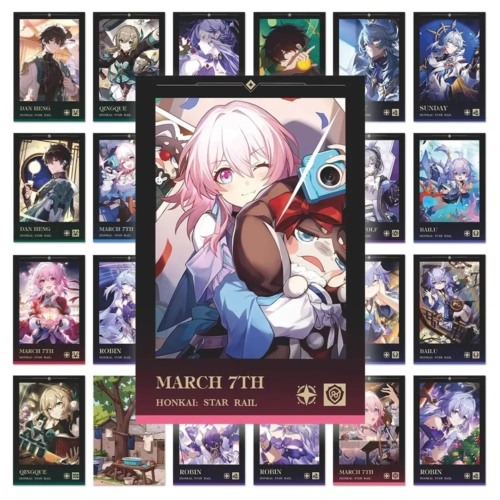 48 шт., игра Honkai Star Rail, наклейки Polaroid для косплея, аксессуары для костюмов аниме, мультяшные украшения, коллекция подарков на Хэллоуин