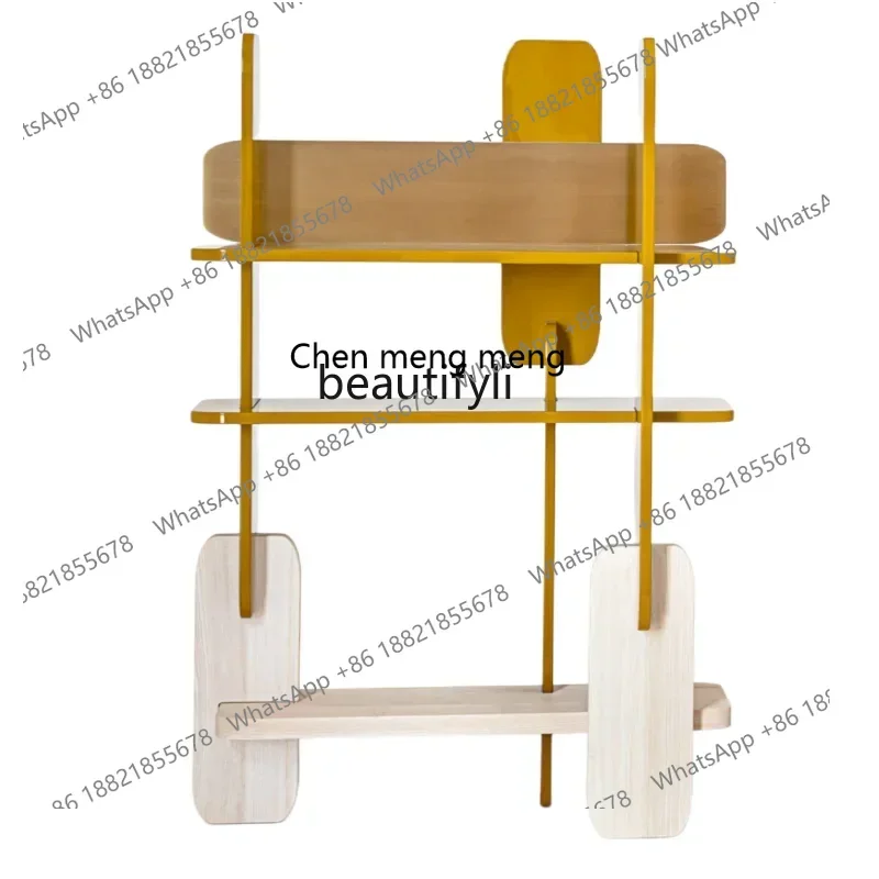 

New Arrivals NNNordic Paint Bookshelf Creative Bookcase Floor Shelf Simple Personalized Partition Curio Cabinet ss 7304