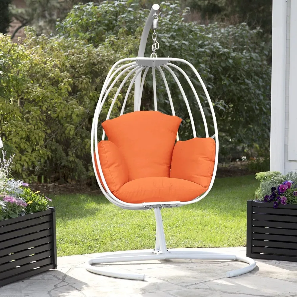

Hanging Egg Chair with C Stand, Aluminum Frame Hammock Chair with UV Resistant Cushion for Inside Outside Bedroom Balcony Patio