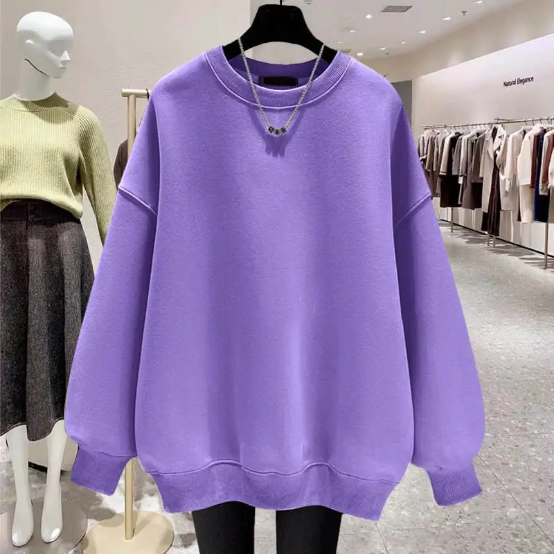 

Sweatshirt Men's Autumn and Spring Warm Solid Color Round Neck Hoodless Pullover Long-sleeved T-shirt Ins Casual Outerwear