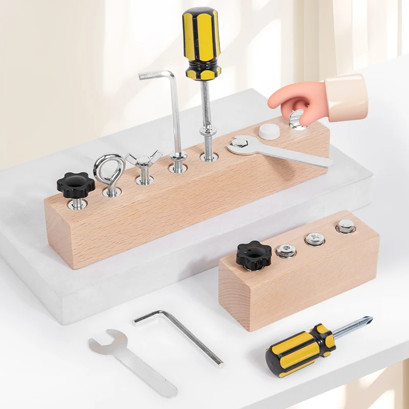 

Детские развивающие деревянные игрушки Монтессори, винты и гайки, разборка, занятая доска, детская тренировочная игрушка для координации рук и глаз для мальчиков