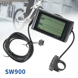 SW900 LCD Display Meter Control Panel 24 36 48V 72V E-Bike Electric Scooter 5 Pins SM Plug Riding Speed Time Power Display