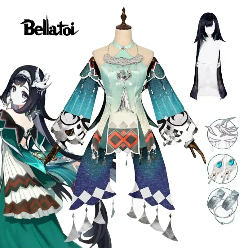 2025 genshin impacto lan yan anime cosplay traje peruca pele headwear brincos vestido liyue primavera tecido festa de halloween meninas setc