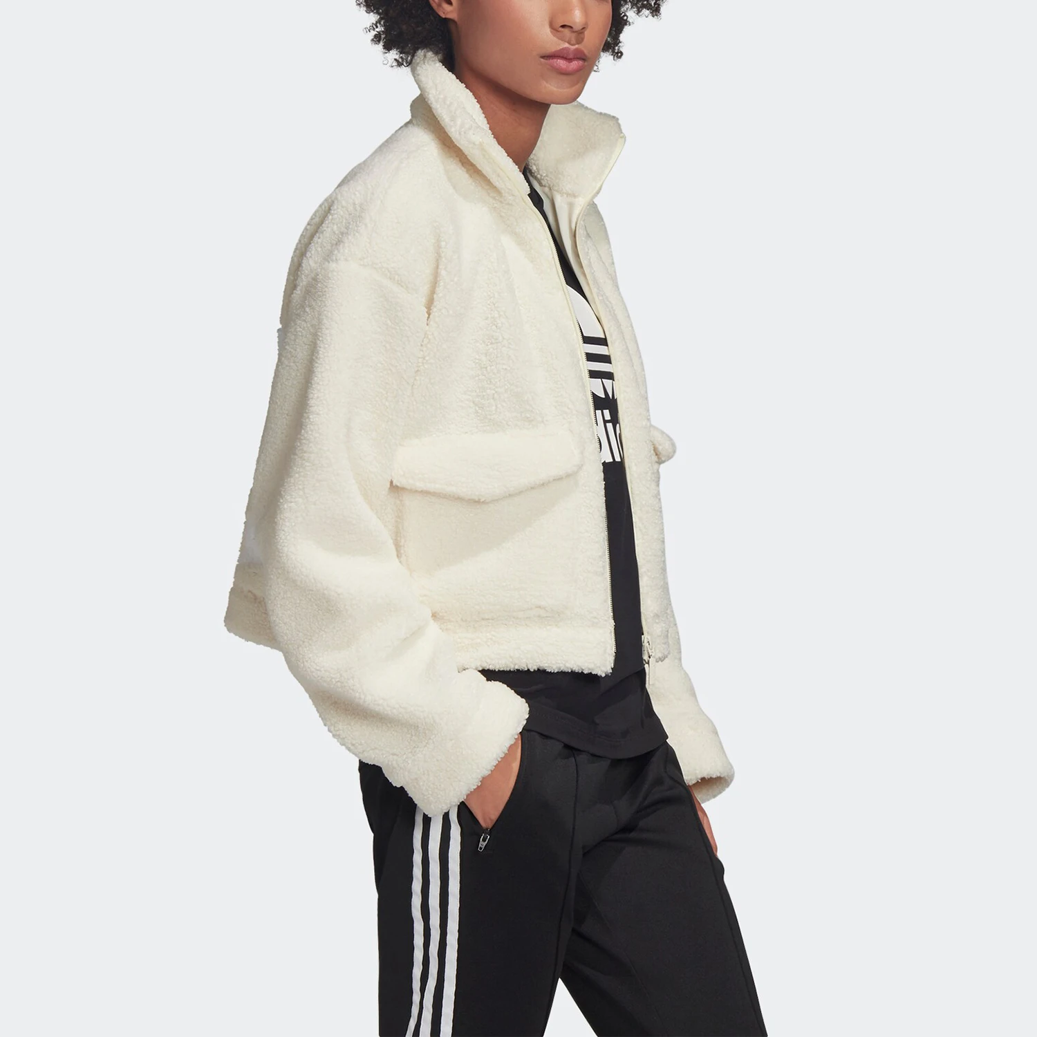 Adidas Originals New Season Women's TEDDY JACKET Sports Jacket Coat FU3926 view 4