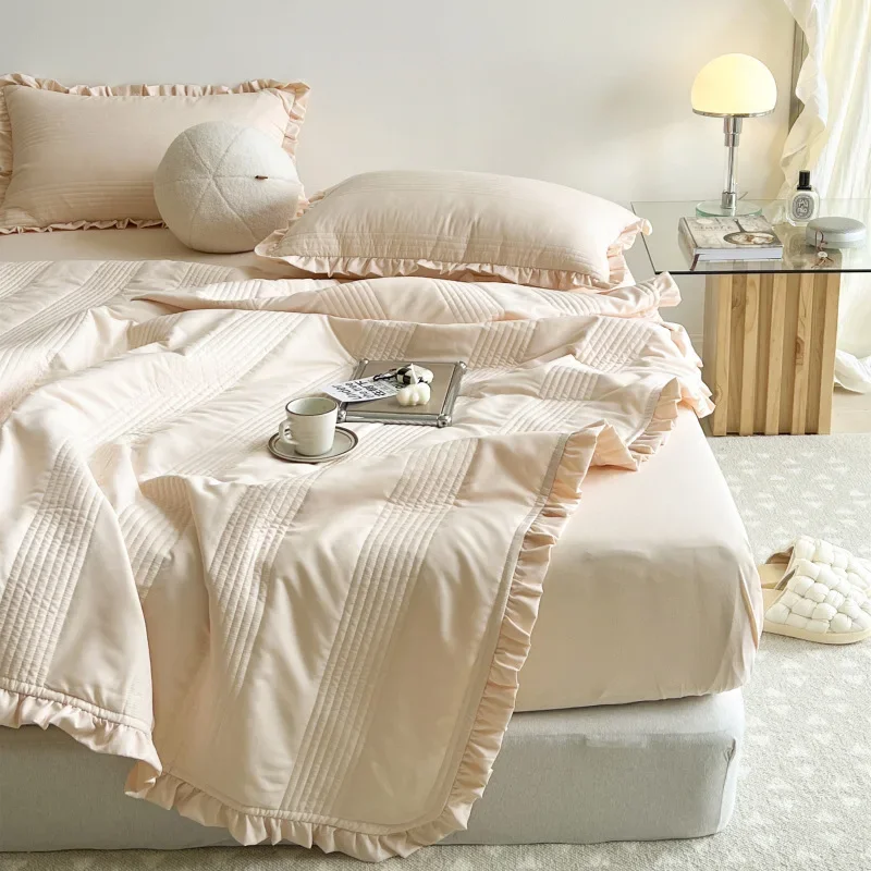 

Washed yarn summer quilt four piece air conditioner bed cover quilt blogger same style summer cool summer thin quilt