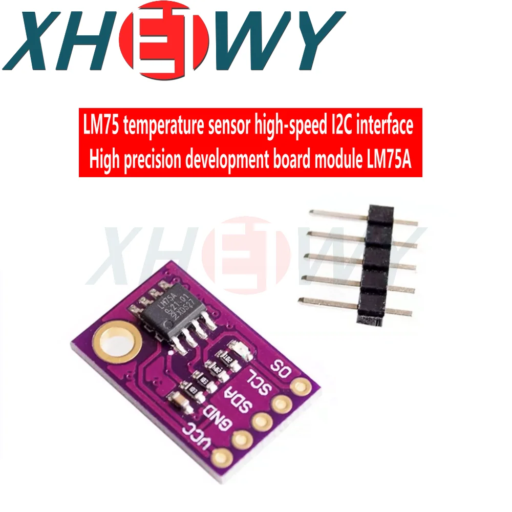 Sensor de temperatura LM75, interfaz I2C de alta velocidad, módulo de placa de desarrollo de alta precisión, LM75A