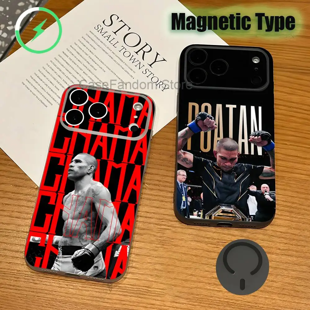 

A-Alex Boxing P-Pereira For iPhone 17,16,15,14,13,12,11,Pro,Max,Plus Transparent gray Phone Case Magnetic Wireless Charging