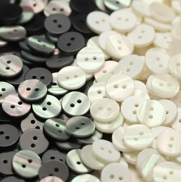20pcs/LotSize:10-12.5mm Two eyes plane Imitation shell resin Buttons fashion Button Shirt suit jacket Sewing(KK-4176)