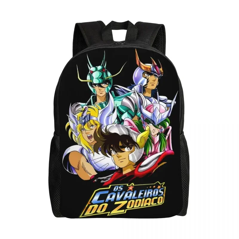 Saco de manga impermeável para homens e mulheres, Saint Seiya, mochila Cavaleiros do Zodíaco, bolsas de impressão, escola universitária