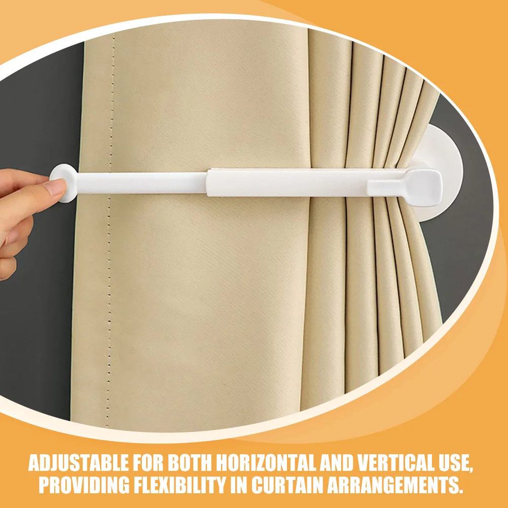 

2Pcs Adjustable Clamp Holder No Drill Punch Free Curtain Hanger Drapery Hook Curtain Holdback Hook Door Hooks for Hanging