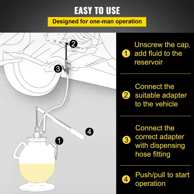 مضخة سائل ناقل الحركة SucceBuy ATF حشو نقل السوائل 7.5 لتر مع صمام التحكم و15 مجموعة محولات مشتركة لاستبدال الزيت #4