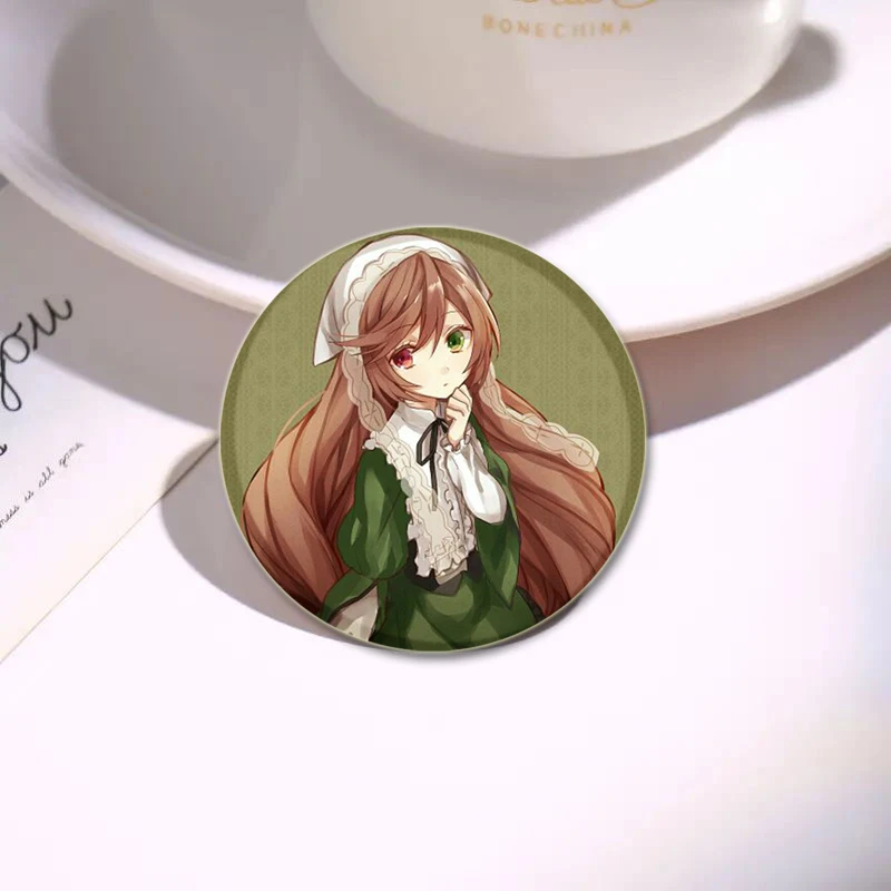Rozen Maiden Print Brooch Anime Badge Cartoon Figure Mercury Lamp Round Display Brooches Lapel Pins Jewelry Accessories Gift