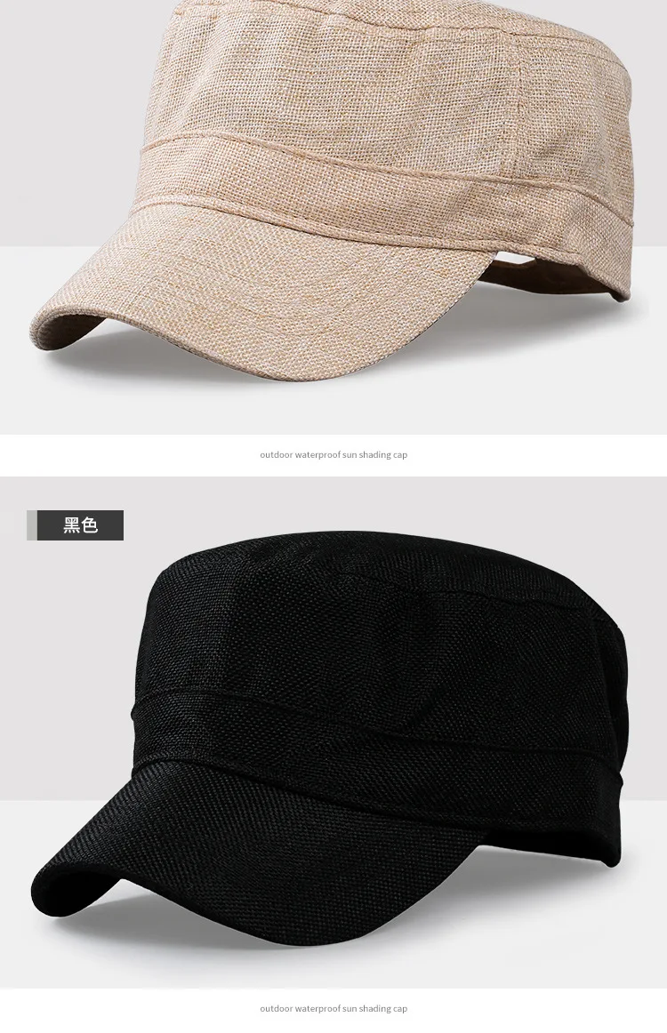 Big Head Flat Hat für Männer Frauen übergroße Plus Size Outdoor Cadet Cap 56-59cm 59-65cm Faux Leinen Basic Cadet Cap jeden Tag – Detail 10