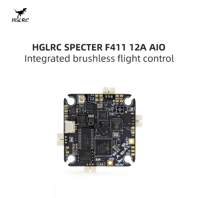 HGLRC SPECTER F411 12A AIO Flight Controller, 4in1 ESC 400mW ELRS 2.4G RX 2-4S 25.5mm, for FPV Freestyle Drone RC Part
