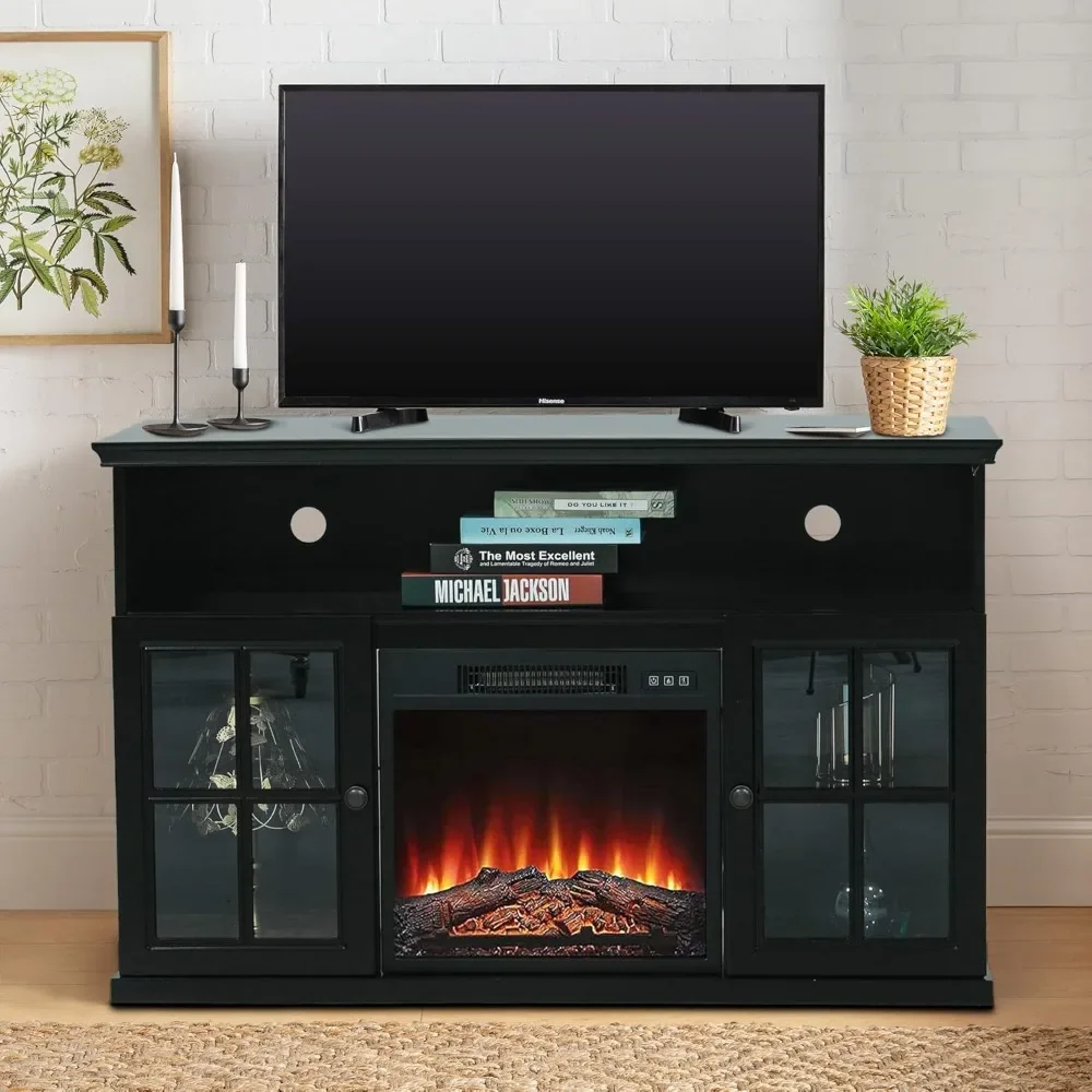 

Electric Fireplaces for TVs Up To 55" Farmhouse Media Console Table Entertainment Center Electric 47" Fireplace TV Stand