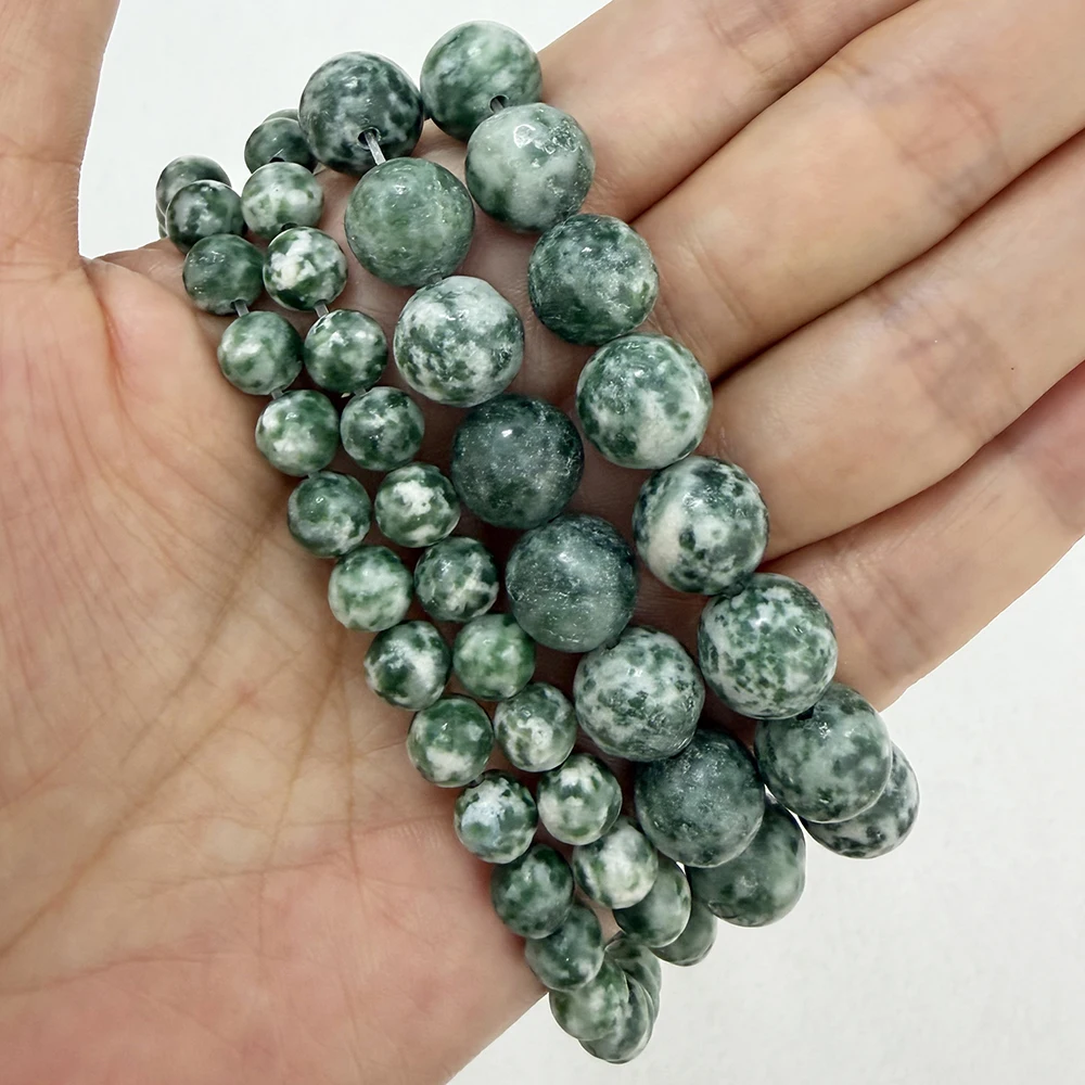 9th Aug Natural Stone Green Qinghai Jade Round Loose Beads 15