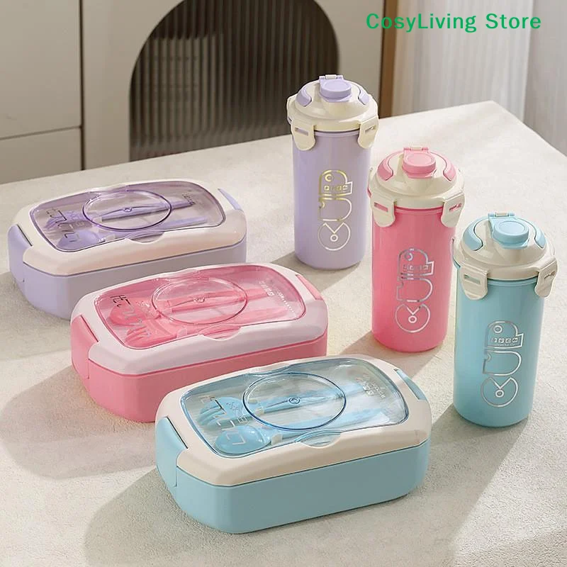 [CL]Portable Compartmentalized Bento Box (with Cup) – Microwave-Safe, Airtight Food Storage Container[CL]