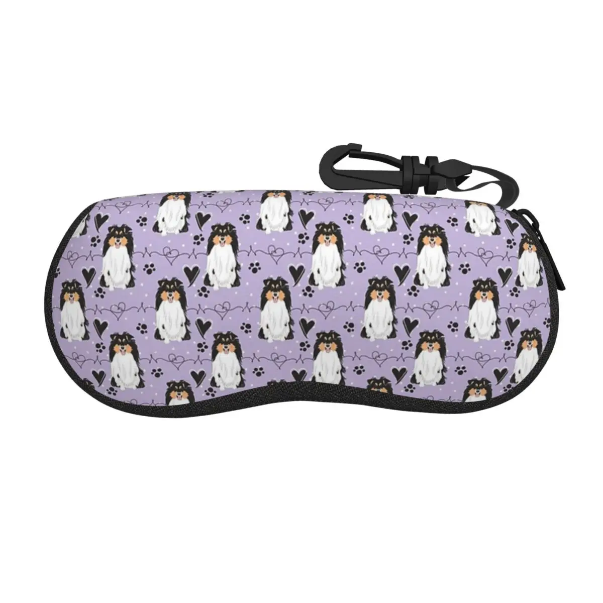 

LOVE трехцветный чехол для очков Sheltie Dog Shetland Sheepdog, защитная коробка для солнцезащитных очков, женская и мужская мягкая сумка для очков, сумка