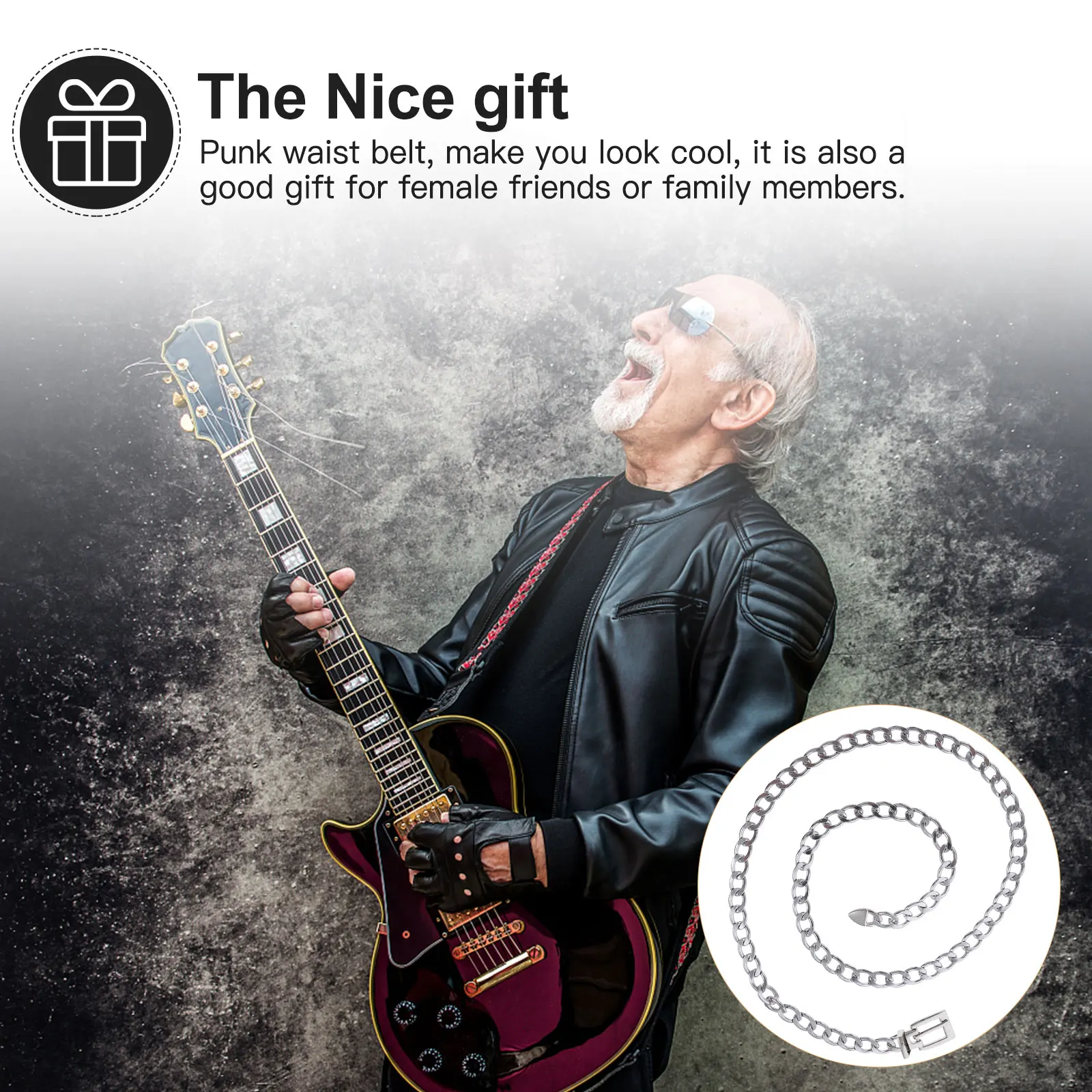 

1pcs Punk Waist Belt For Men Women Waist Strap Chain Belt With Aluminum Alloy Durable Lightweight Party Cosplay Costume