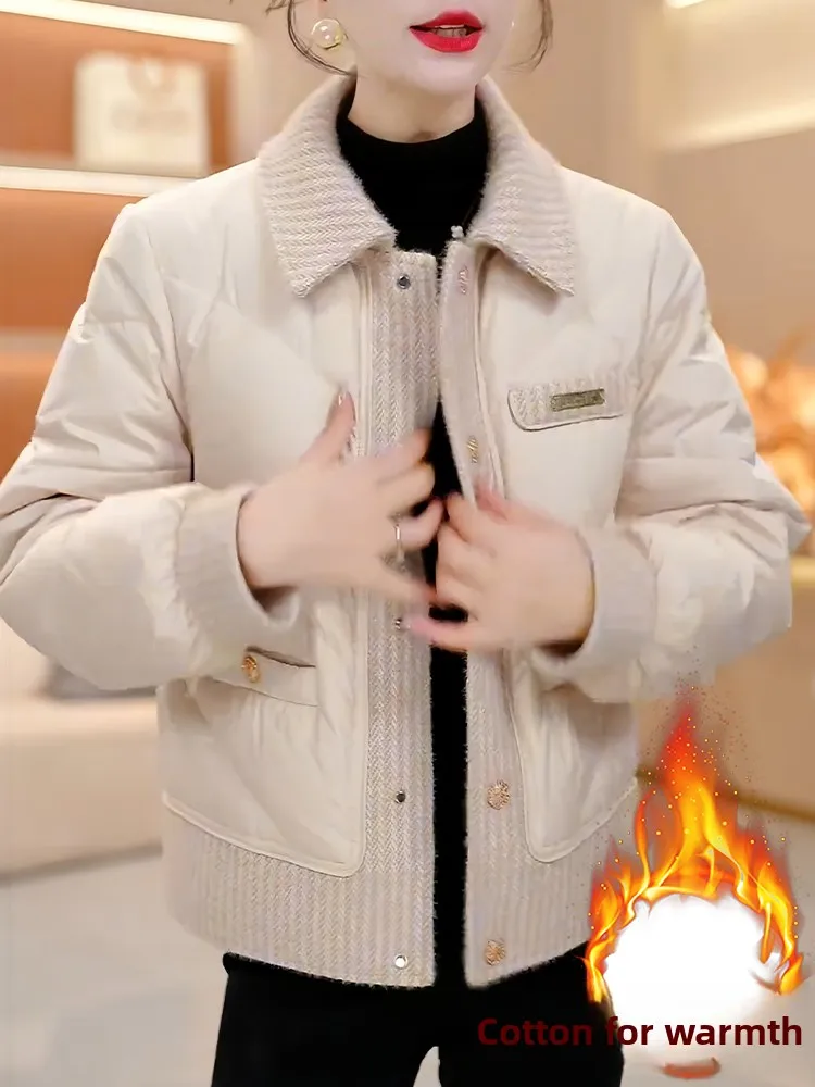 

Women's Fce Lined Thiened Loose Warm Cotton Jaet Outerwear 2026 Winter New Sle High End Sensation Youthful down Cott...