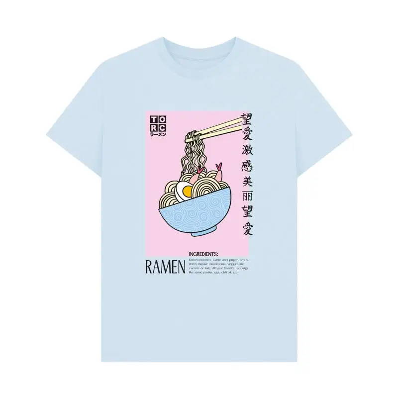 Camiseta oficial premium de Torc Ramen Ingredients, color azul claro