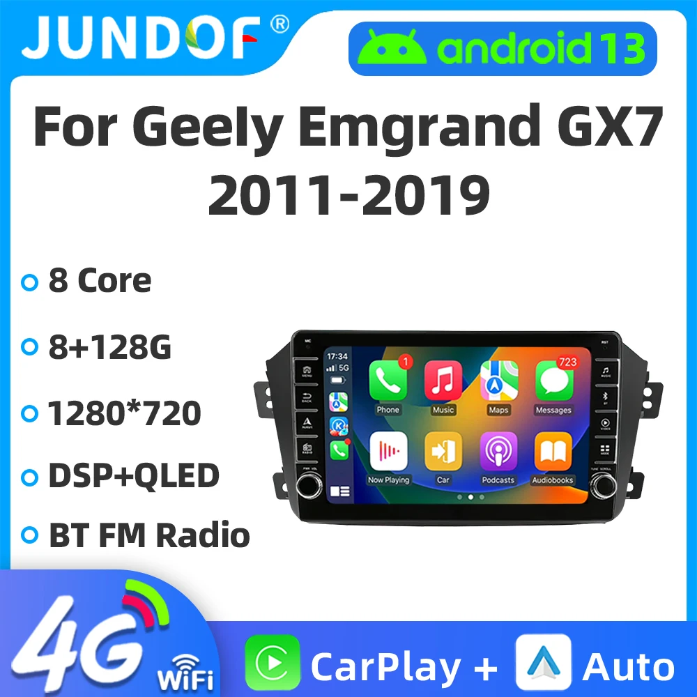 

Jundof Android 13 Car Radio Player For Geely Emgrand X7 GX7 EX7 Autoradio Multimedia Carplay Navigation GPS Stereo DVD 2 Din