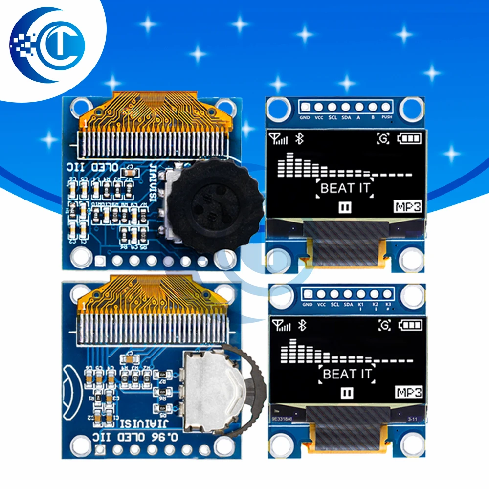 Módulo combinado ssd1306 com display oled de 0,96 polegadas com codificador rotativo e interruptor de discagem de três posições para arduino