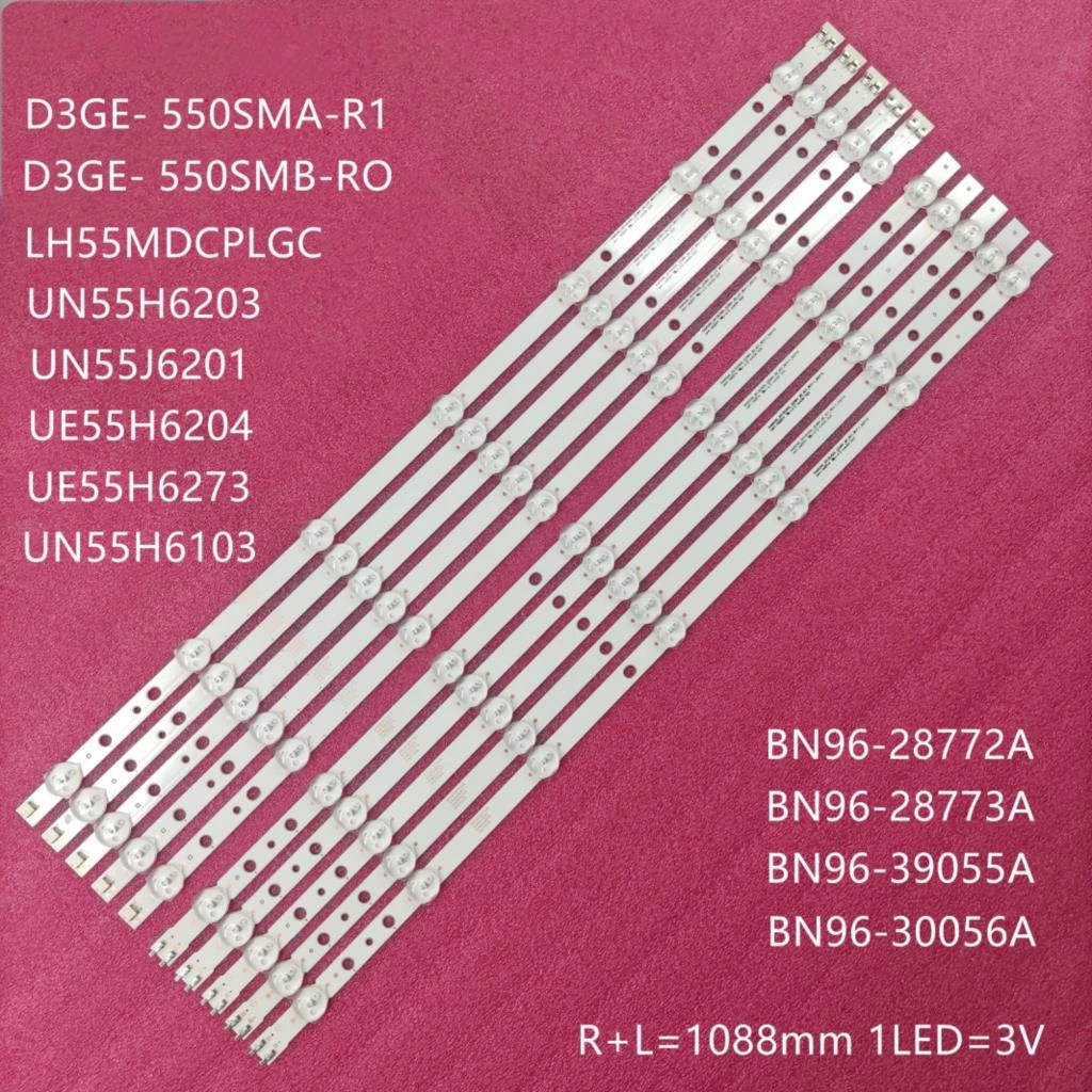 New kit 10 PCS/set  D3GE-550SMA-R1 D3GE-550SMB-R0 BN96-28772A BN96-28773A LED backlight strip for TV UN55H6203 UN55J6200
