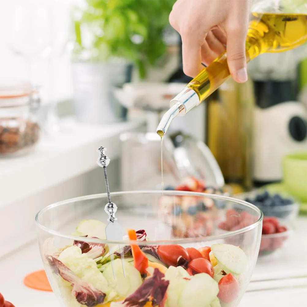 

2Pcs Stainless Steel Fruit Forks DIY Beadable Design Portable Appetizer Dessert Forks Elegant Dining Experience