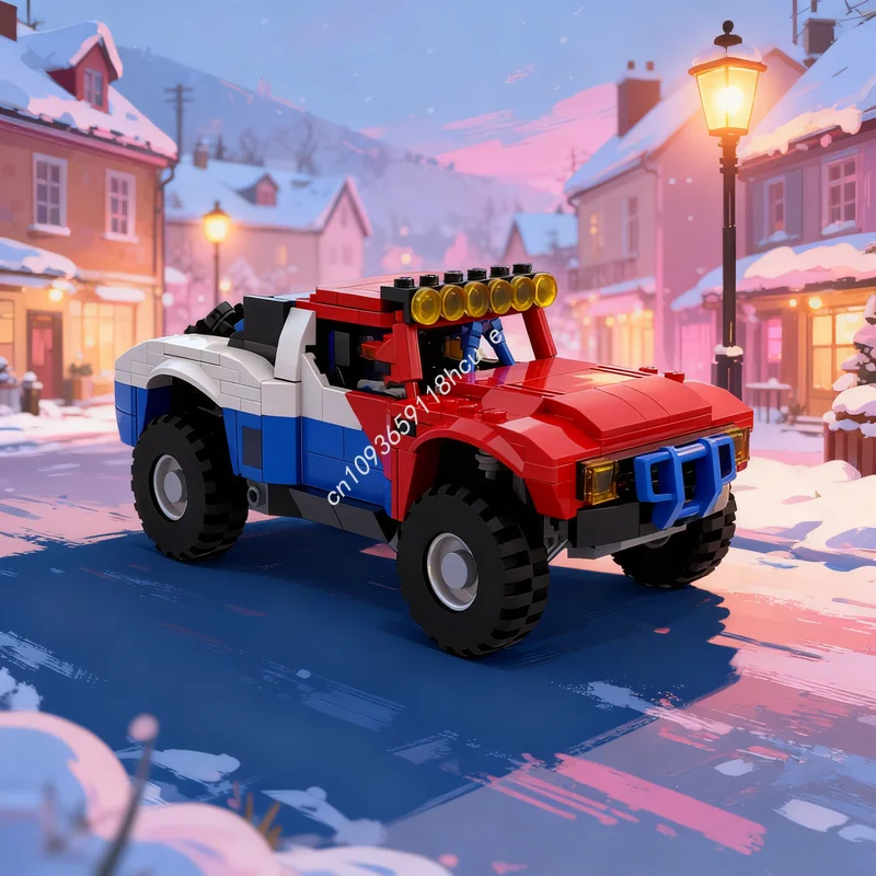 

521pcs MOC Old School Trophy Truck City Champions Model Building Blocks Architecture Toys DIY Creative Christmas Gift Idea