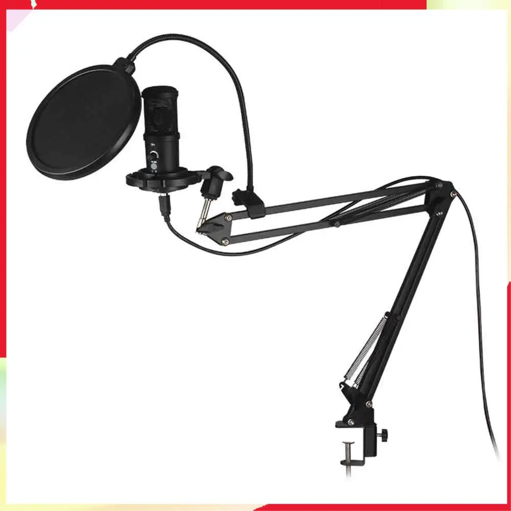 

B18B Gaming USB Microphone Noise Cancellation Condenser Mic For Pc Podcast Microphone With Boom Bracket