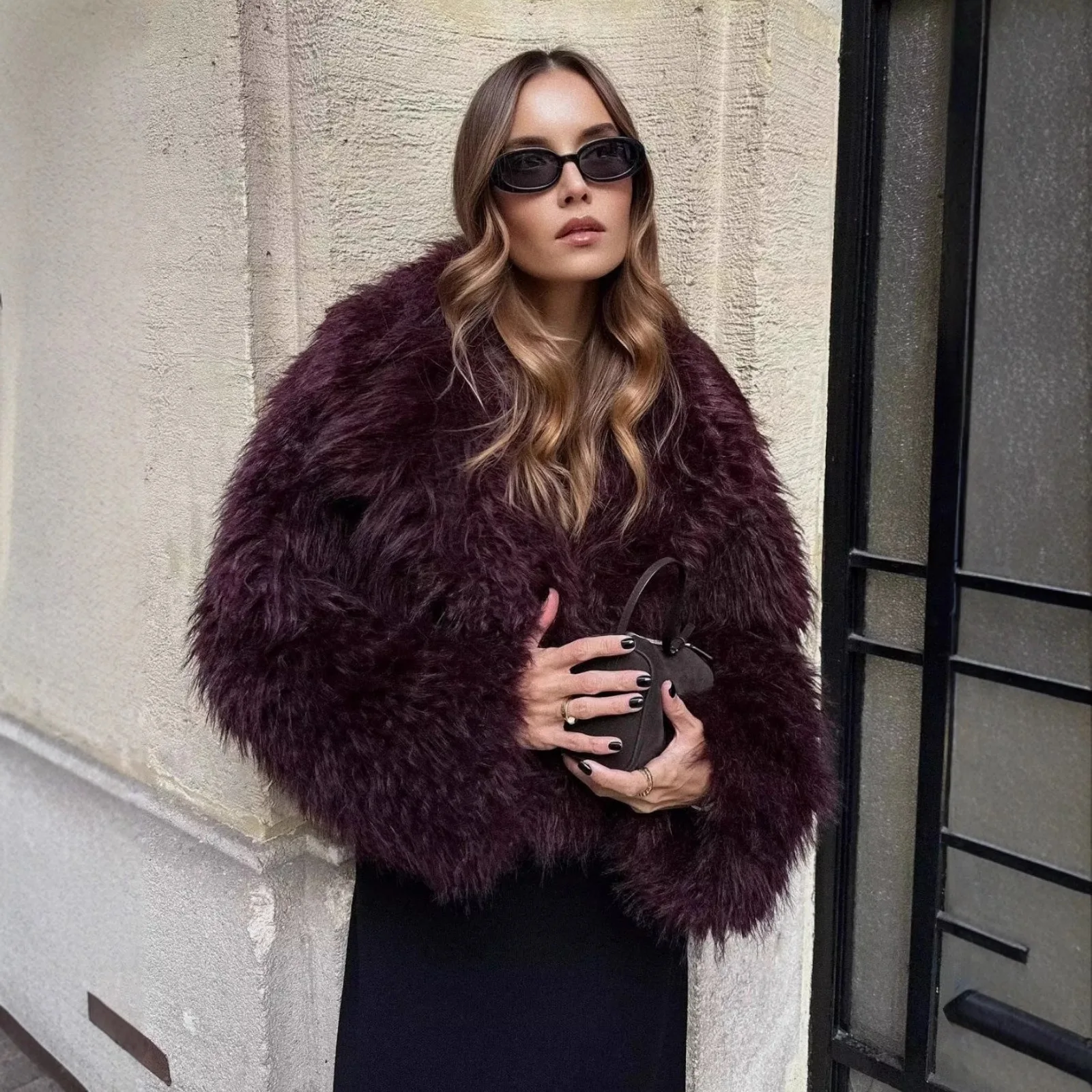 الحرارية الشتاء المرأة وهمية الفراء أبلى متعدد الألوان رقيق فضفاض الفراء الاصطناعي سترة للإناث اقتصاص معطف الفرو الصناعي سيدة