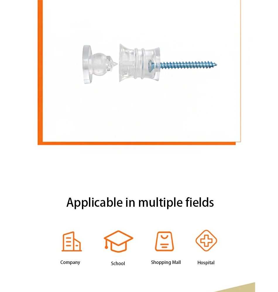 Chiodi pubblicitari trasparenti invisibili in plastica senza traccia V2020 Viti per accessori di fissaggio per chiodi pubblicitari in plastica