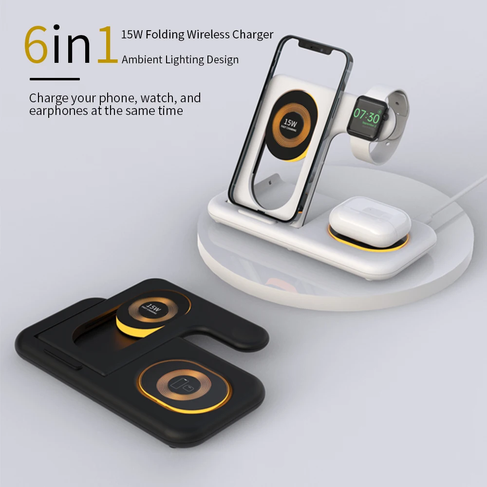 

Zhongguo Y36,Ultra-Slim Transparent foldable wireless charger, Charge your phone watch and earphones at the same time