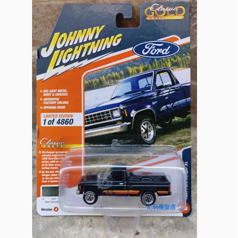 

Литой под давлением масштаб 1:64 1985, Ford Ranger XL, черный сплав, имитация модели автомобиля, классический сувенир для взрослых, подарок, статический дисплей