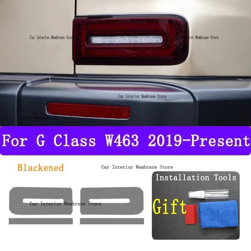 For Benz G Class W463 2020 Rear Headlamp Car Styling Sticker Headlamps TPU Smoked Black taillight Protector Film accessories