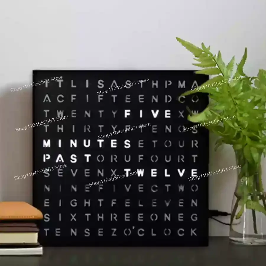 Fashion Creative Desktop Ornament English Display Reading Time Table Office Learning Reading Time LED Alphabet Wall Clock