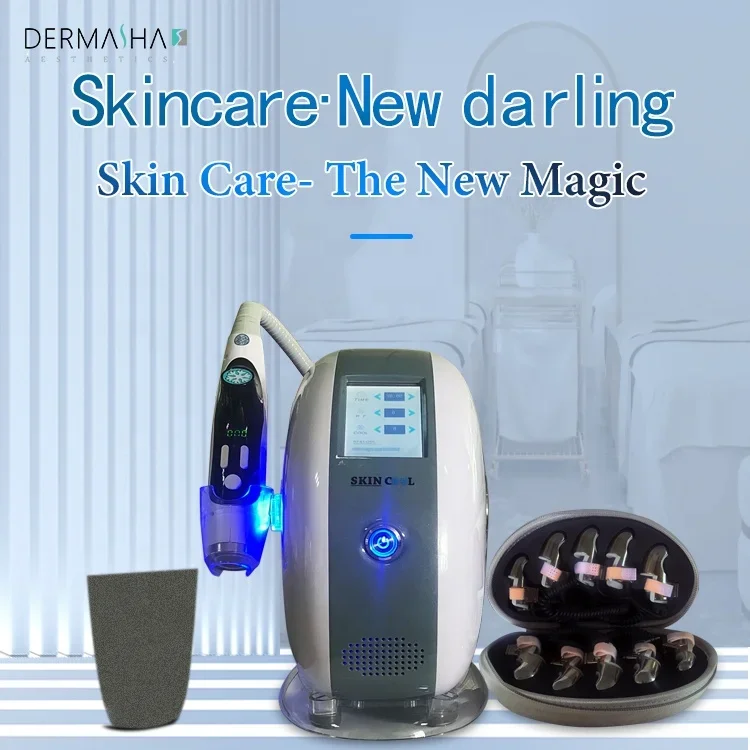 Dermasha 2024, gran oferta, masajeador de dedos dorados para el cuidado de los ojos, máquina de belleza, masaje facial y corporal, Ems, microcorriente, diamante, dedo dorado