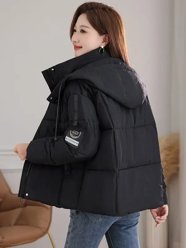 

Утепленное зимнее пальто Bla Thiened для женщин: свободная хлопковая куртка, теплая, повседневная, в корейском стиле, с длинными рукавами, на молнии