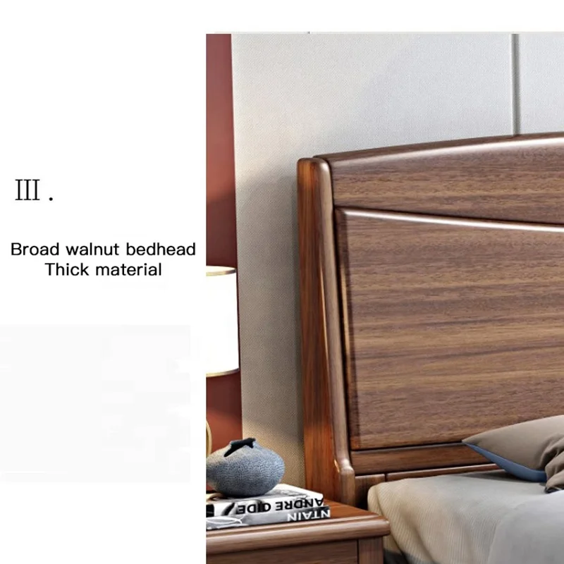 غرفة نوم منزلية حديثة، سرير تخزين كلاسيكي من الخشب الصلب بحجم كوين مع أدراج #5