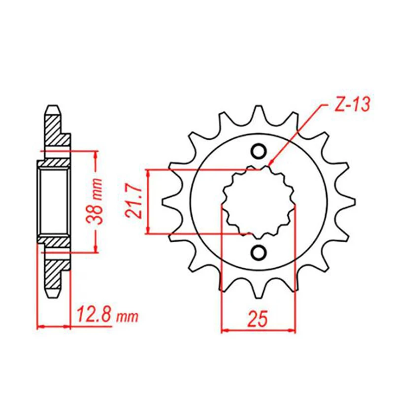 For Kawasaki KLR650 KLX650C KLX650D KLX650R Front Motorcycle Chain Sprocket Dirt Pit Bike Motorcycle Parts