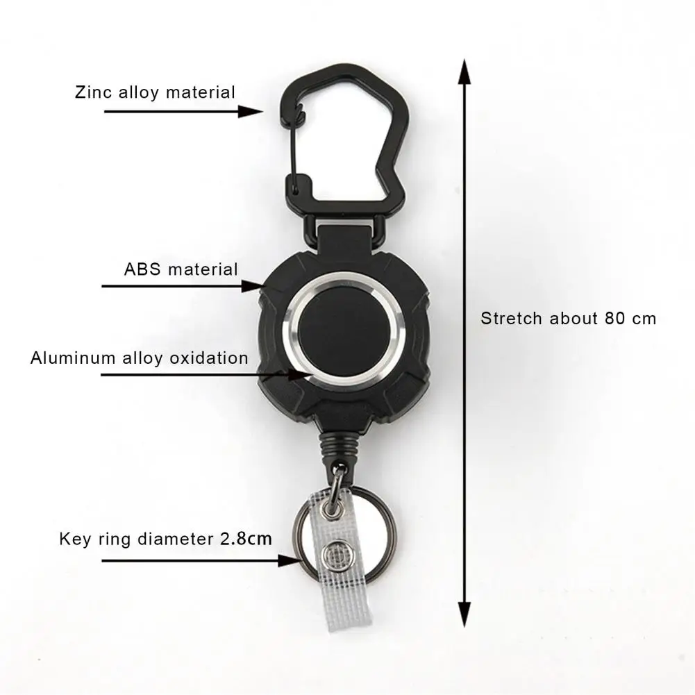 Telescopic Steel Wire Carabiner Outdoor Carabiner with Steel Wire Rope Heavy Duty Stainless Steel Retractable Carabiner Keychain