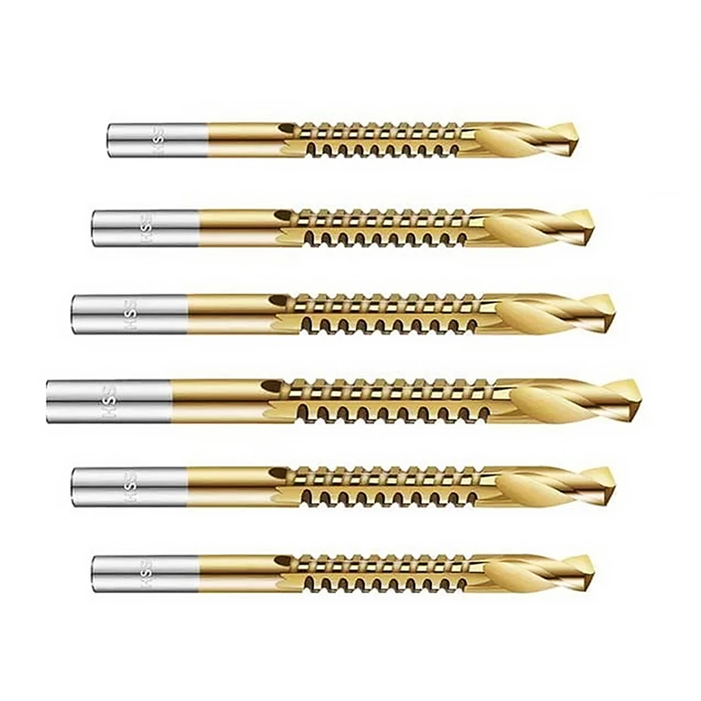 6pcs/set Cobalt Drill Bit Set Spiral Screw Metric Composite Tap Drill Bit Tap Twist Drill Bit Set Multi-Function Metal Specia