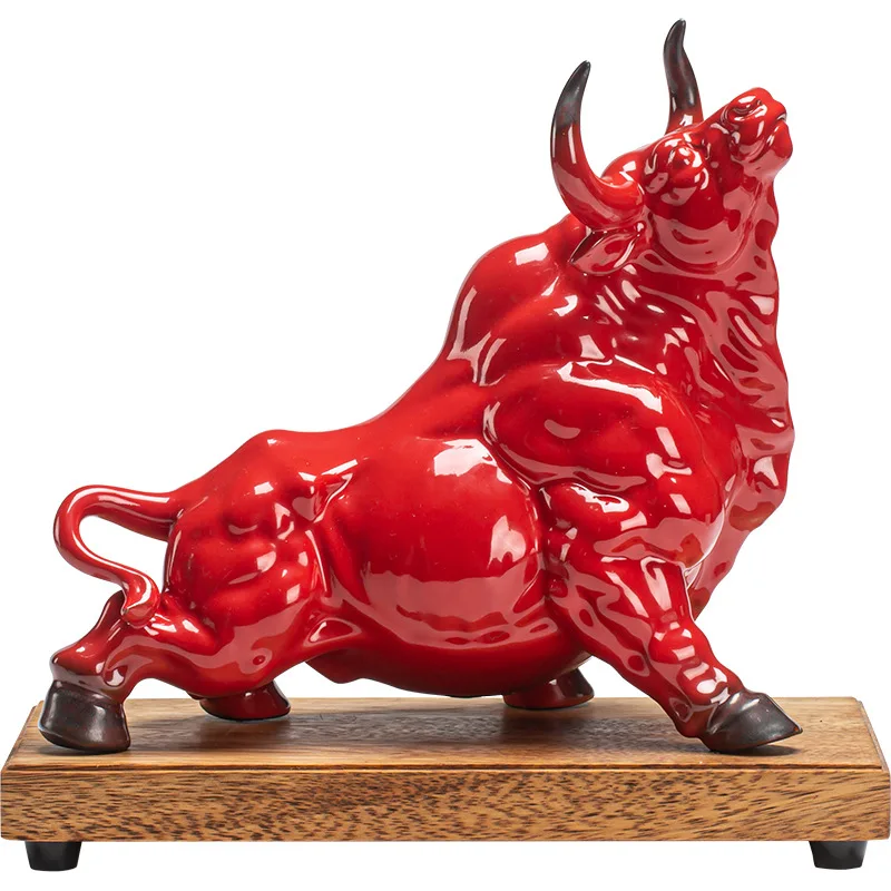 

Large, Creative, Red, Ceramic, Crafts, Lucky, Cow Ornament, Home, Living Room, Office
